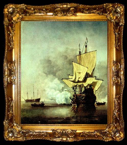 framed  VELDE, Willem van de, the Younger kanonskottet, ta009-2